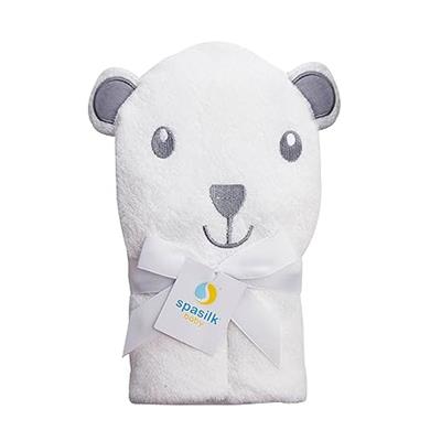 Spasilk Bath Hooded Bear Towel - White
