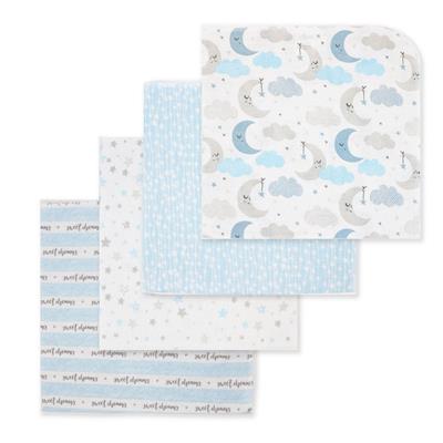 Rose Textiles 4-Pack Receiving Blanket – Blue Sweet Dreams
