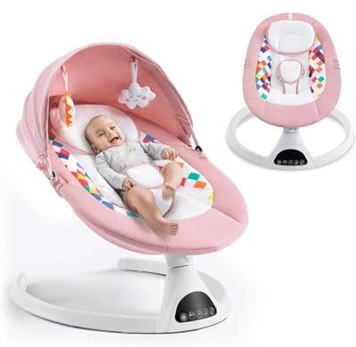 Soobaby Baby Swing for Infants,Electric Bouncer for Babies,Portable Swing for Baby Boy Girl,Remote Control Indoor Baby Rocker with 5 Sway Speeds,Music