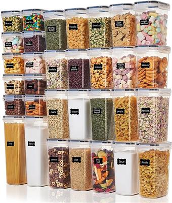 Amazon.com - Vtopmart 32pcs Airtight Food Storage Containers Set, BPA Free Plastic Kitchen and Pantry Organization Canisters with Lids for Cereal, Dry