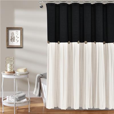 Lush Décor® Linen Button Shower Curtain