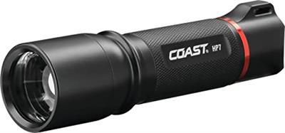 COAST® HP7 730 Lumen Focusing LED Flashlight with SLIDE FOCUS® and BEAM LOCK®, Black
