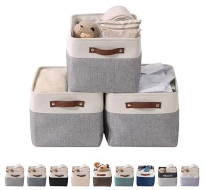 DECOMOMO Storage Bins | Fabric Storage Baskets for Shelves for Organizing Closet Shelf Nursery Toy | Decorative Large Linen Closet Organizer Bins with