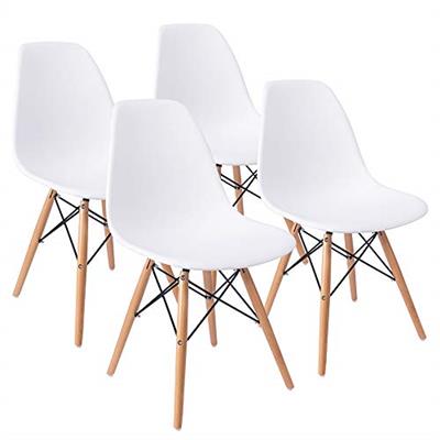 Furmax Pre Assembled Modern Style Dining Chair Mid Century Modern DSW Chair, Shell Lounge Plastic Chair for Kitchen, Dining, Bedroom, Living Room Side