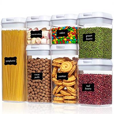 Vtopmart Airtight Food Storage Containers, 7 Pieces BPA Free Plastic Cereal Containers with Easy Lock Lids, for Kitchen Pantry Organization and Storag