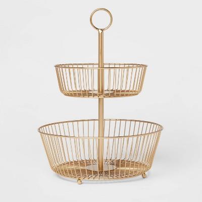 Delavan Collection Metal Wire Fruit Basket Gold - Threshold™ : Target