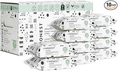 Amazon.com: The Honest Company Clean Conscious Unscented Wipes | Over 99% Water, Compostable, Plant-Based, Baby Wipes | Hypoallergenic for Sensitive S