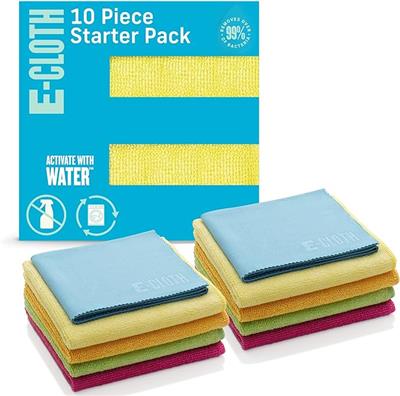 Amazon.com: E-Cloth 10-pc Starter Pack, Microfiber Cleaning Cloth Set, Includes Household Cleaning Tools for Bathroom, Kitchen, and Cars, Washable and