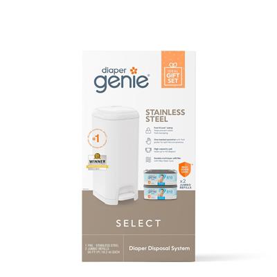 Diaper Genie Select Pail Registry Gift Set with 2 Jumbo Refill