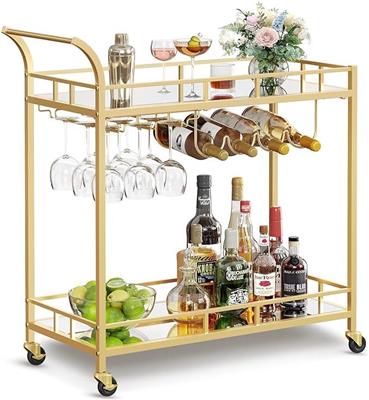 VASAGLE Home Bar Serving Wine Cart | Amazon