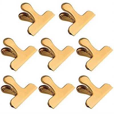 Chip Bag Clips,8 Pack Large Golden Stainless Steel Air Tight Bag Clip Perfect for Kitchen &Office (8 pack)