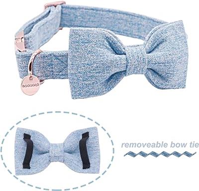 Amazon.com : DOGWONG Hemp Cotton Dog Collar with Bow, Blue Pet Collar Durable Adjustable Puppy Collar for Medium Dogs : Pet Supplies