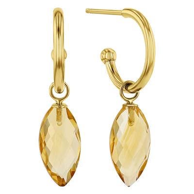 Citrine Briolette Dangle Hoop Earrings in Yellow Gold | Borsheims