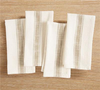 French Striped Organic Cotton Napkins - Set of 4 | Pottery Barn