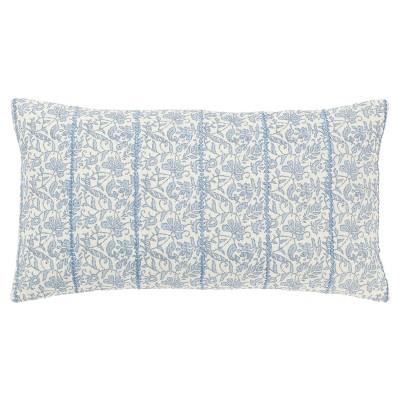 14x26 Oversized Botanical Lumbar Throw Pillow Cover Blue - Rizzy Home : Target