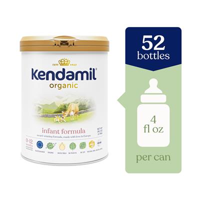 Kendamil Organic Whole Milk Baby Formula Powder, European with HMOs, Prebiotics, No Palm Oil or Added Soy, with DHA, Can, 28.2oz - Walmart.com