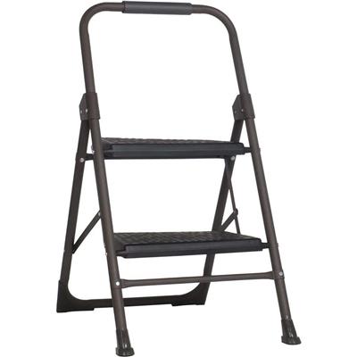 Amucolo 2-Step 7.5 ft. Reach Ladder Folding Steel Step Stool with Wide Anti-Slip Pedal Bos-CYD0-RE2 - The Home Depot
