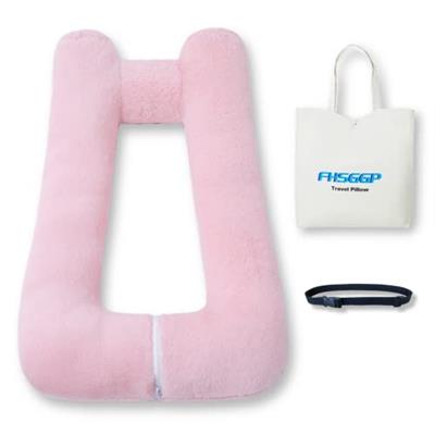 FHSGGP Travel Pillow Upgraded Version of Aircraft Travel Neck Pillow with Storage Bag, Sleep Pillows for Travel by Train, Car, or Plane, Supporting Th