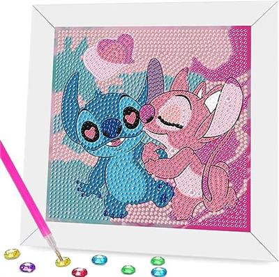 5D Diamond Art Painting Kits for Kids with Wooden Frame - Stitch Diamond Art for Kids Ages 6-8-10-12,DIY Art and Crafts Big Gem Gift Diamond Dots Pain