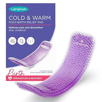 Lansinoh Cold & Warm Post Birth Relief Pads - Reusable Freezer Microwave Post-Birth Cooling Pads Postpartum Essentials Recovery
