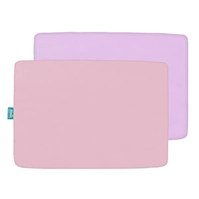 Biloban Pack and Play Sheet Fitted for Girl, 2 Pack Portable Playard | Mini Crib Sheets, Ultra Soft Microfiber Pack N Play Sheets, Pink & Purple, Pres