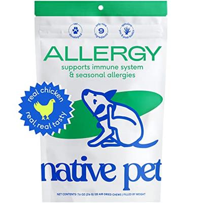 Native Pet Dog Allergy Chews – Natural Dog Skin Allergies Treatment – Anti Itch for Dogs Allergy Relief – Itch Relief & Allergy Support for Dogs – Dog