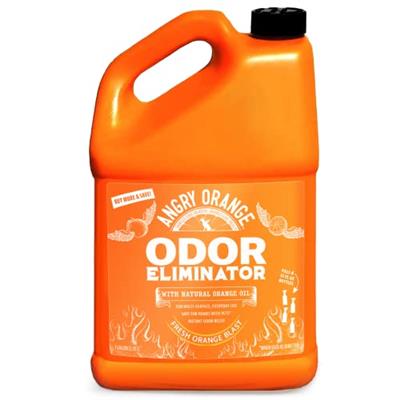 ANGRY ORANGE Pet Odor Eliminator for Strong Odor - Citrus Deodorizer for Dog Urine or Cat Pee Smells on Carpet, Furniture & Indoor Outdoor Floors - 12