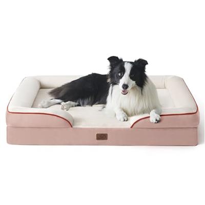 Bedsure Orthopedic Dog Bed for Large Dogs - Big Washable Dog Sofa Beds Large, Supportive Foam Pet Couch Bed with Removable Washable Cover, Waterproof