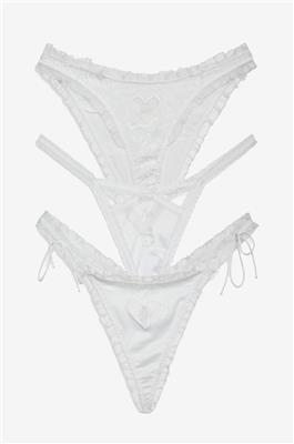 Bridal Thong Panty Set — White | For Love & Lemons