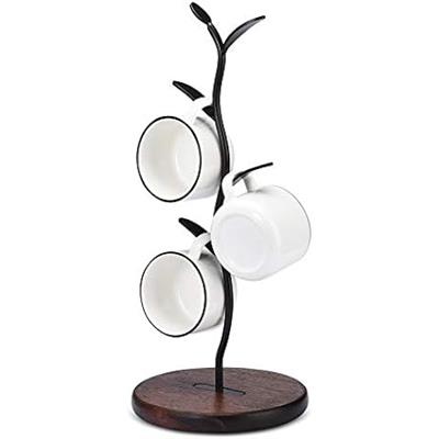 Amazon.com: MyLifeUNIT Mug Holder Tree, Black Coffee Cup Holder with 8 Hooks, Wood Mug Hanger Stand for Counter : Home & Kitchen