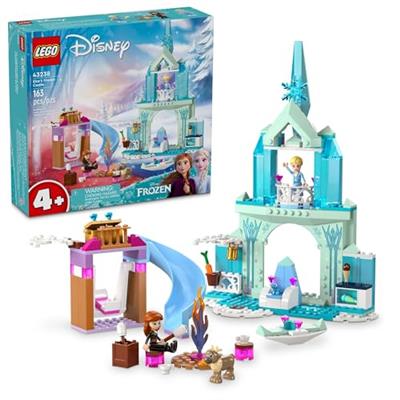 LEGO Disney Frozen Elsa’s Frozen Princess Castle Toy Set for Kids, Includes Elsa and Anna Mini-Doll Figures and 2 Animal Figures, Frozen Toy Makes a G
