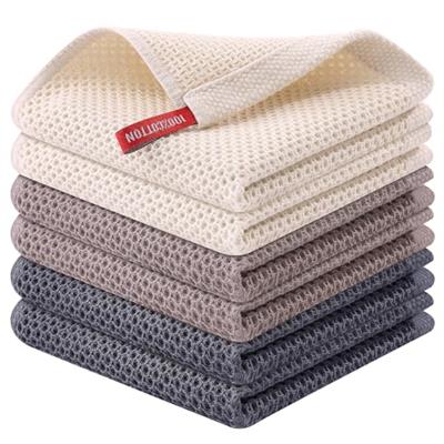 Kitinjoy 100% Cotton Kitchen Dish Cloths, 6 Pack Waffle Weave Ultra Soft Absorbent Dish Towels for Drying Dishes Quick Drying Kitchen Towels Dish Rags