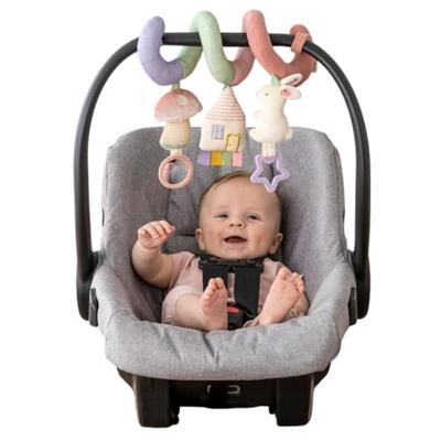 Itzy Ritzy Spiral Car Seat & Stroller Activity Toy - Stroller & Car Seat Toys for Ages 0 Months and Up - Hanging Toys Include Dangling Ring, Mirror an