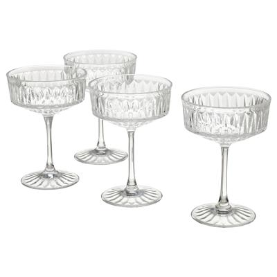 SÄLLSKAPLIG champagne coupe, clear glass/patterned, 21 cl (7 oz) - IKEA CA