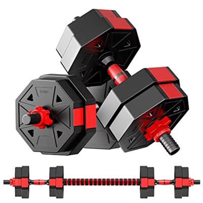 Weights - Dumbbells - Set Of 2, Adjustable Free Weight Workout 20 lbs Pair(10 lbs*2) With Connector, 3 In1 Set Used As Barbell,Push Up Stand, Fitness