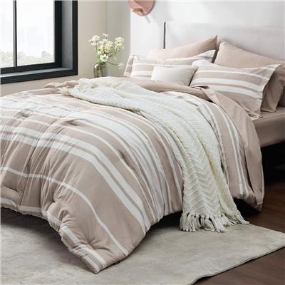 Bedsure - Stripe-Patterned Bed-in-a-Bag-1