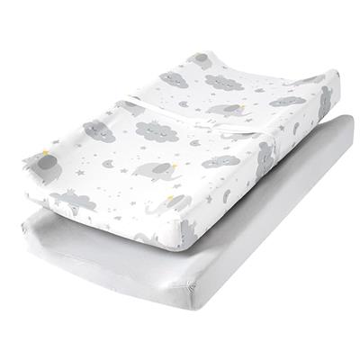 Amazon.com: TILLYOU Changing Pad Cover Set in Soft Jersey Material - Fits 32/34x16 Contoured Pad for Babies, Elephant & Cloud, Grey : Baby