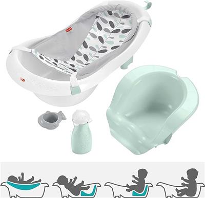 Amazon.com: Fisher-Price Baby to Toddler Bath 4-In-1 Sling ‘N Seat Tub with Removable Infant Support and 2 Toys, Pacific Pebble : Baby