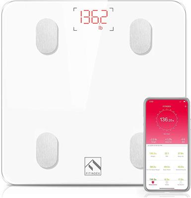 FITINDEX Bluetooth Body Fat Scale, Smart Digital Weight Scale, Body Composition Monitor Health Analyzer with Smartphone App - Walmart.com