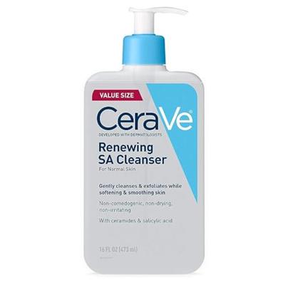 CeraVe SA Cleanser | Salicylic Acid Cleanser with Hyaluronic Acid, Niacinamide & Ceramides| BHA Exfoliant for Face | Fragrance Free Non-Comedogenic |