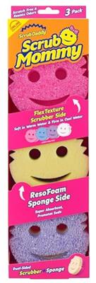 Scrub Daddy Scrub Mommy - Dish Scrubber + Non-Scratch Cleaning Sponges Kitchen, Bathroom + Multi-Surface Safe - Dual-Sided Dish Sponges for Scrubbing