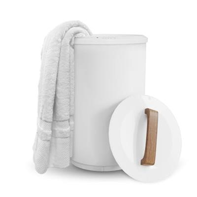 SAMEAT Heated Towel Warmers for Bathroom - Large Towel Warmer Bucket, Wood Handle, Auto Shut Off, Fits Up to Two 40X70 Oversized Towels, Best Ideals