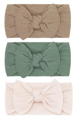 Baby Bling Bow Stretch Headband in Oak/Sage/Oatmeal at Nordstrom