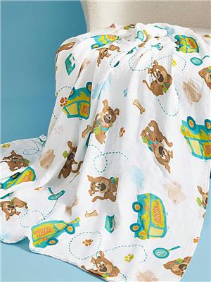 SCOOBY-DOO X SHEIN Soft And Cozy Double-Layered Baby Blanket, Sofa Blanket, Bath Towel, Multi-Purpose