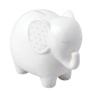Pearhead Ceramic Elephant Bank - White