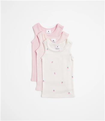Baby Organic Cotton Vests 3 Pack - Strawberries | Target Australia