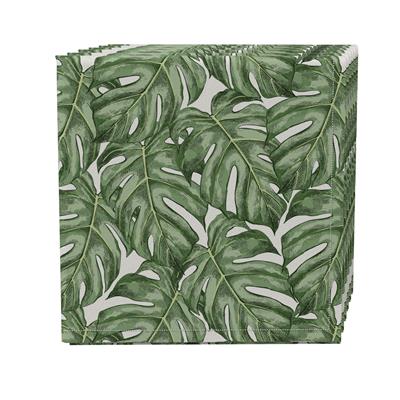 Fabric Textile Products, Inc. Napkin Set of 4, 100% Cotton, 20x20, Monstera Leaves - 20 x 20