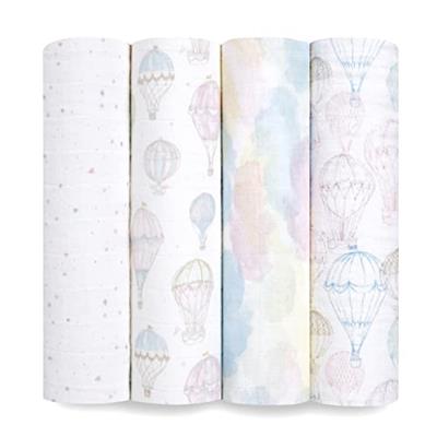 aden + anais Swaddle Blanket, 100% Organic Cotton Blankets for Girls & Boys, Baby Receiving Swaddles, Ideal Newborn & Infant Swaddling Set, 4 Pack, Ab
