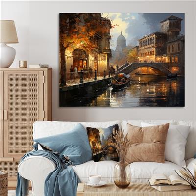 Designart Italy Venetian Reflections II Cityscapes Wall Decor