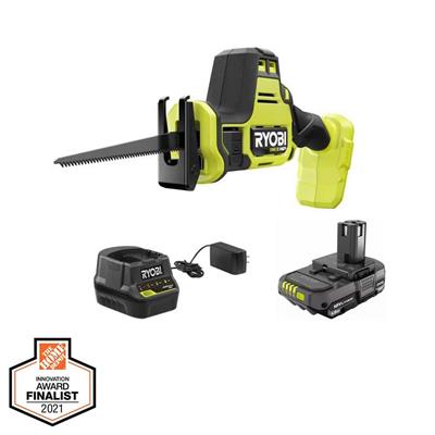 RYOBI ONE  HP 18V Brushless Cordless Compact One-Handed Reciprocating Saw Kit with 1.5 Ah Battery and 18V Charger PSBRS01K - The Home Depot